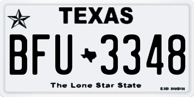TX license plate BFU3348
