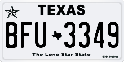 TX license plate BFU3349