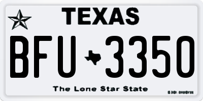 TX license plate BFU3350