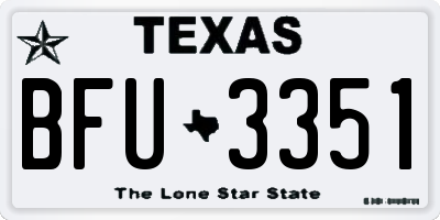 TX license plate BFU3351