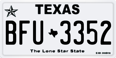 TX license plate BFU3352