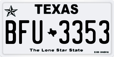 TX license plate BFU3353