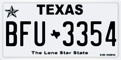 TX license plate BFU3354
