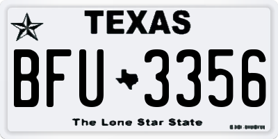 TX license plate BFU3356