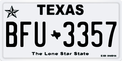 TX license plate BFU3357
