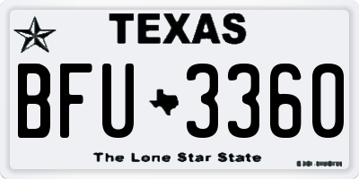 TX license plate BFU3360