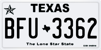 TX license plate BFU3362