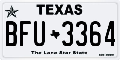 TX license plate BFU3364