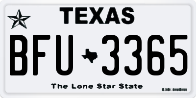 TX license plate BFU3365