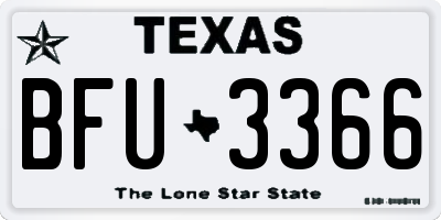 TX license plate BFU3366