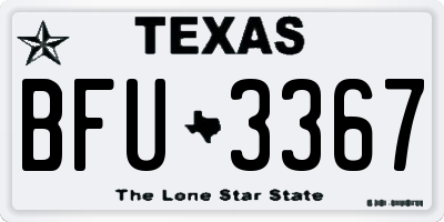 TX license plate BFU3367