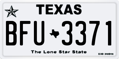 TX license plate BFU3371