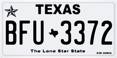 TX license plate BFU3372