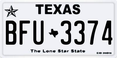 TX license plate BFU3374