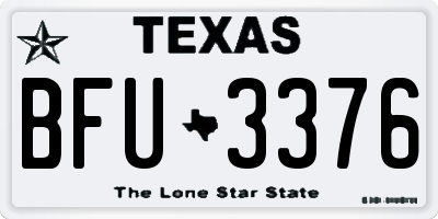 TX license plate BFU3376