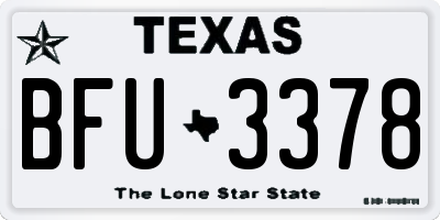 TX license plate BFU3378