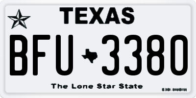 TX license plate BFU3380