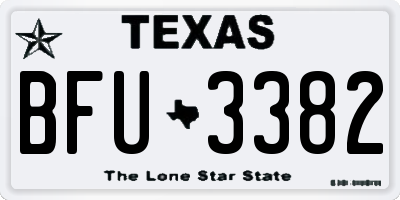 TX license plate BFU3382