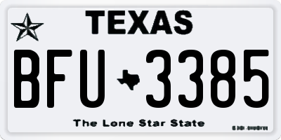 TX license plate BFU3385