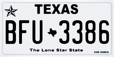 TX license plate BFU3386