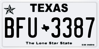 TX license plate BFU3387