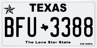 TX license plate BFU3388