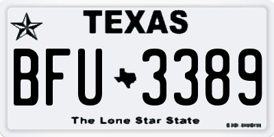 TX license plate BFU3389