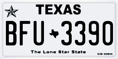 TX license plate BFU3390