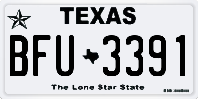 TX license plate BFU3391