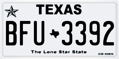 TX license plate BFU3392