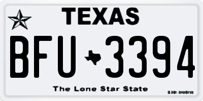 TX license plate BFU3394