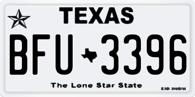 TX license plate BFU3396