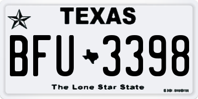 TX license plate BFU3398