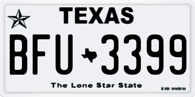 TX license plate BFU3399