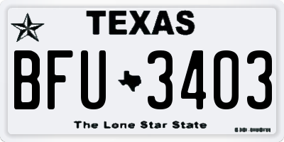TX license plate BFU3403