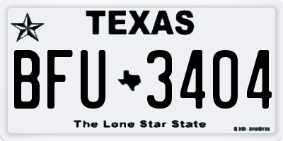 TX license plate BFU3404