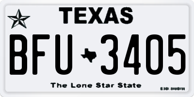 TX license plate BFU3405