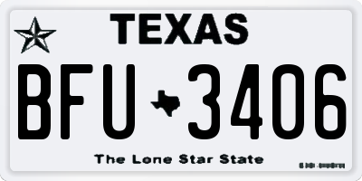 TX license plate BFU3406