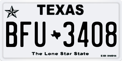 TX license plate BFU3408