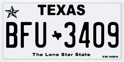 TX license plate BFU3409