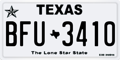 TX license plate BFU3410