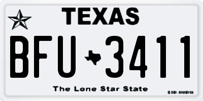 TX license plate BFU3411