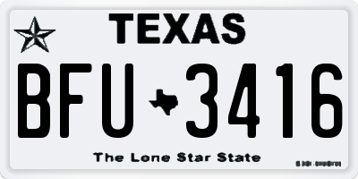 TX license plate BFU3416