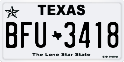 TX license plate BFU3418