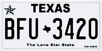 TX license plate BFU3420