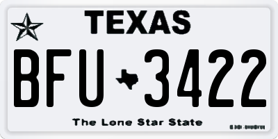 TX license plate BFU3422