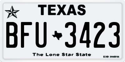 TX license plate BFU3423