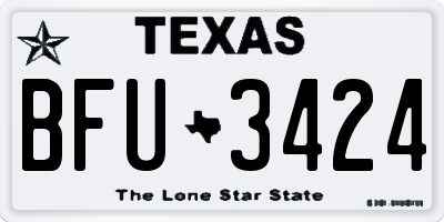 TX license plate BFU3424