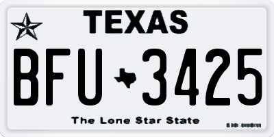 TX license plate BFU3425