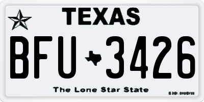 TX license plate BFU3426